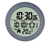 JunZheHub Horloge Murale Cuisine Moderne Digitale Affichage Température Calendrier Ventouse Étanche Installation Facile Adaptée Salle de Bain Cuisine Buanderie, Cadre PP gris