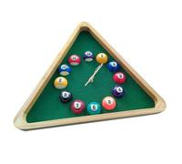 JunZheHub Horloge Murale sur Le Thème Du Billard, Cadre En Bois, Fonctionne à Piles, Silencieuse, Ne Produit Pas.
