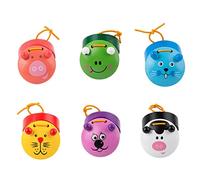 JunZheHub Lot de 6 Castagnettes en Bois Mignonnes pour Les Doigts, Jouets Musicaux et Rythmiques pour Enfants D'âge Préscolaire.