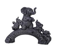 JunZheHub Sculpture D'éléphant, Figurine Décorative, Statuette, Ornement Animalier En Résine, Style Nordique avec Finitions Filigranées, pour Meuble, Commod, noir