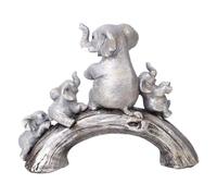 JunZheHub Sculpture D'éléphant, Figurine Décorative, Statuette, Ornement Animalier En Résine, Style Nordique avec Finitions Filigranées, pour Meuble, Commod, Argent
