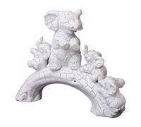 JunZheHub Sculpture D'éléphant, Figurine Décorative, Statuette, Ornement Animalier En Résine, Style Nordique avec Finitions Filigranées, pour Meuble, Commod, blanc