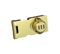 JunZheHub Serrure de Porte de Meuble Verrou de Sécurité Coulissant Verrou à Code Mécanique Verrou de Porte de Fichier Clé Sans Clé Matériau Léger En Zinc Adapté, Or
