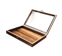 JunZheHub Spécimens Boîte de Collection En Bois avec Couvercle Vitré Rangement Multipurpose Présentoir Dried Flowers Boîte à Bijoux Adaptée à La Présentation et, 36.5 Cm X 26 Cm X