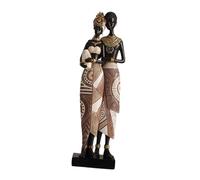 JunZheHub Statue Africaine Statuette Figurine Décorative Sculpture En Résine Pièce D'Art Traditionnelle et Sophistiquée Approprié pour Une Étagère Une, Couple