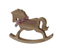 JunZheHub Statue de Cheval à Bascule Décoration de Maison Sculpture En Bois Figurine de Collection Robuste Adapté pour Le Meuble Télé La Table de Chevet et Com, Gris
