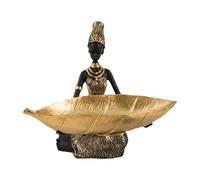 JunZheHub Statuette de Femme Africaine avec Boîte de Rangement, Figurine Cadeau En Résine, Décoration pour étagère