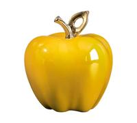 JunZheHub Statuette de Pomme, Sculpture de Pomme, Ornement de Porcelaine, Décoration Brillante Au Design élégant pour étagère, Bibliothèque, Entrée, Jaune