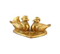 JunZheHub Statuette Décorative En Laiton Représentant Un Canard Mandarin, Sculpture Animalière pour Couple, Symbole élégant D'affection, Idéale pour Un, 16.5 Cm