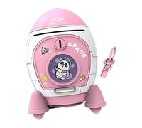 JunZheHub Tirelire Boîte à Argent En Forme de Fusée Jouet D'Apprentissage Financier Caisse de Dessin Animé Ornement de Bureau Sécurisée avec pproprié pour, Rose