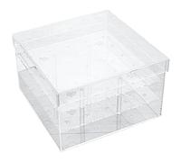 JunZheHub Vase Acrylique Boîte à Fleurs Pot Carré Transparent Multifonction Organisateur Objets Précieux Panneau Démontable Adaptée pour Table Salon Anniversair, 25 trous