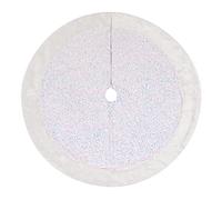Jupe d ' Arbre de noël 47/35 Pouces, Peluche Blanche, Paillettes Multicolores, Design, décoration d ' Arbre de noël, décor de Flocon de Neige Festif pour la Maison, Tapis de