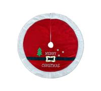 Jupe d ' Arbre de Noël Ronde en Tissu velouté Doux, Tapis d ' Arbre de Noël résistant à la décoloration, Lavable en Machine pour la décoration de fête de Vacances Jupe Ronde