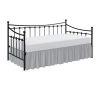 Jupe de lit avec coins fendus - Jupe de lit à volants pour lit simple - Coins fendus - Cache-sommier à volants - En polycoton véritable/microfibre - Jupe de lit de 30,5 cm pour lit simple - Gris clair