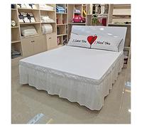 Jupe de Lit,Cache Sommier Hotel Bed Skirt Wrap Wrap Elastic Bed Shirt No Bed Surface Double Full Queen King Size 40cm Height for Home Decoration (Color : CQ002-35-white, Size : 135x200)