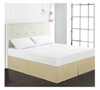 Jupe de lit en Tissu Peluche Couleur Unie, Couvre-lit, vêtements Maison, d'hôtel, décoration (sans taie d'oreiller) pour la Chambre(White,T(99X190cm))