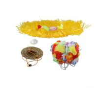 Jupe de plage d'été en herbe avec chapeau de paille - Costume hawaïen - Statue d'oie - Décoration festive de pelouse de jardin (tenue uniquement -
