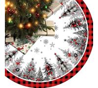 Jupe de Sapin de Noël 120cm /48 Pouces Rond Cache Pied Sapin de Noel Couvre Pied Tapis de Sapin de Noel pour Decoration de Noel Sapin(J)