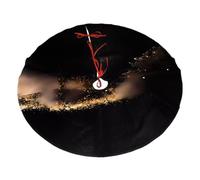 Jupe de sapin de Noël de 76,2 cm - Sable doré et noir - Tapis de fête d'hiver pour la maison, les vacances, les bords en toile de jute pour décoration intérieure et extérieure
