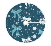 Jupe De Sapin De Noël Nœud Bleu Flocon De Neige Jupe d'arbre De Noël M