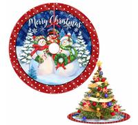 Jupe de Sapin de Noel Rouge,Cache Pied Sapin de Noel Rond Doux,76 cm Couvre Pied Sapin de Noel Jupe Sapin de Noël,Cache Sapin Tapis Sapin Noel en Polyester pour Arbre de Noel Decoration