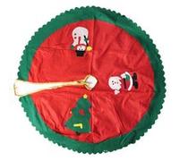 Jupe de sapin de noël tapis couvre pied - Bonhomme de neige, Rouge&Vert 90CM G