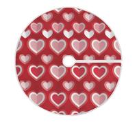 Jupe De Sapin De Noël Thème Romantique Cœurs Rouges Jupe d'arbre M | Christmas Tree Skirt Rétro Couverture de sapin de Noël Pour Chambre