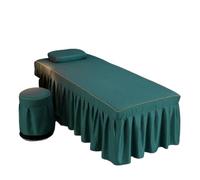 Jupe pour table de massage Drap de lit for Table Massage, Salon beauté, avec jupe à trous, couverture complète for SPA(Color-08,Square head 80x190cm)