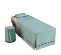 Jupe pour table de massage Drap de lit for Table Massage, Salon beauté, avec jupe à trous, couverture complète for SPA(Color-14,Square head 80x190cm)