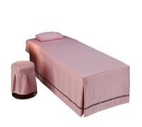Jupe pour table de massage Drap de lit for Table Massage, Salon beauté, avec jupe à trous, couverture complète for SPA(Color-11,Round head 80x190cm)