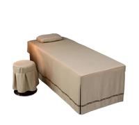 Jupe pour table de massage Drap de lit for Table Massage, Salon beauté, avec jupe à trous, couverture complète for SPA(Color-16,Round head 70x185cm)