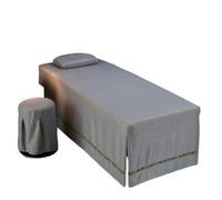 Jupe pour table de massage Drap de lit for Table Massage, Salon beauté, avec jupe à trous, couverture complète for SPA(Color-09,Round head 60x180cm)