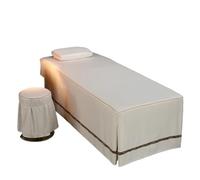 Jupe pour table de massage Drap de lit for Table Massage, Salon beauté, avec jupe à trous, couverture complète for SPA(Color-10,Round head 70x190cm)