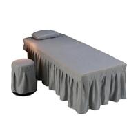 Jupe pour table de massage Drap de lit for Table Massage, Salon beauté, avec jupe à trous, couverture complète for SPA(Color-03,Round head 70x185cm)
