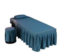 Jupe pour table de massage Drap de lit for Table Massage, Salon beauté, avec jupe à trous, couverture complète for SPA(Color-07,Square head 80x190cm)