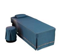 Jupe pour table de massage Drap de lit for Table Massage, Salon beauté, avec jupe à trous, couverture complète for SPA(Color-12,Square head 70x190cm)