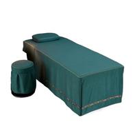 Jupe pour table de massage Drap de lit for Table Massage, Salon beauté, avec jupe à trous, couverture complète for SPA(Color-13,Square head 60x180cm)