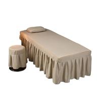 Jupe pour table de massage Drap de lit for Table Massage, Salon beauté, avec jupe à trous, couverture complète for SPA(Color-02,Round head 60x180cm)