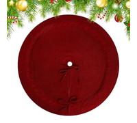 Jupes d'arbre en tricot avec nœud décorations bohèmes | Panier de sapin de Noël pour vacances, hiver, maison, fête, festival, salon, chambre à coucher, bordeaux, taille M