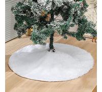Jupes de sapin de Noël en peluche blanches, forme ronde, tapis de support de sapin de Noël, couverture de sapin de Noël en fausse fourrure flocon de neige, pour décoration de Noël, décoration de sol