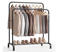 JUPPLIES Portant à Vêtements en Métal 164cm (Noir Sans Étagère) | Penderie sur Pied Solide Charge Max 30kg