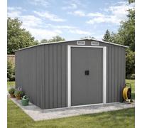 CONCEPT USINE | Abri de Jardin 8.08 m² Jura Gris | Cabane Extérieure | Structure Résistante en Métal | Idéal pour Rangement Outils, Vélos et Equipements de Jardin | Spacieux, Solide, Robuste