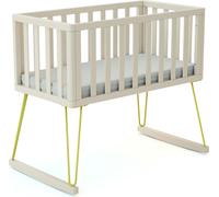 JURABABY - Berceau à bascule en bois ONLY Jaune 40 x 80 cm | 90 x 52 x 75 cm | En bois massif | Matelas inclus 40x80x5 cm | Déhoussable et lavable en machine