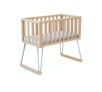 JURABABY - Berceau à bascule en bois ONLY Acier 40 x 80 cm | 90 x 52 x 75 cm | En bois massif | Matelas inclus 40x80x5 cm | Déhoussable et lavable en machine