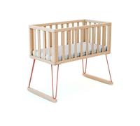 JURABABY - Berceau à bascule en bois ONLY Terracotta 40 x 80 cm | 90 x 52 x 75 cm | En bois massif | Matelas inclus 40x80x5 cm | Déhoussable et lavable en machine