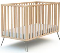 JURABABY - Lit bébé en bois ONLY Acier 60 x 120 cm| Sommier réglable 3 hauteurs