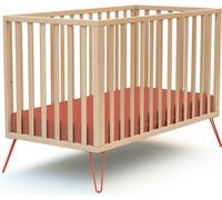 JURABABY - Lit bébé en bois ONLY Terracotta 60 x 120 cm| Sommier réglable 3 hauteurs