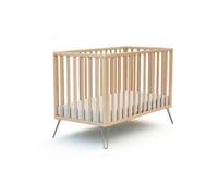 JURABABY - Lit bébé en bois ONLY Acier 60 x 120 cm| Sommier réglable 3 hauteurs