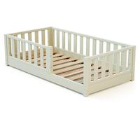 JURABABY - Lit enfant au sol en bois SONHO MINI - 70x140 - Blanc Perle