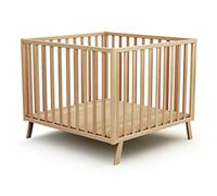 JURABABY - Parc bébé évolutif en bois KASA Hêtre Vernis 100 x 100 cm